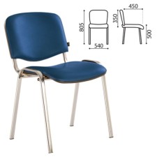 Stool for staff and visitors to Brabix ISO CF-001, chrome frame, leatherette
