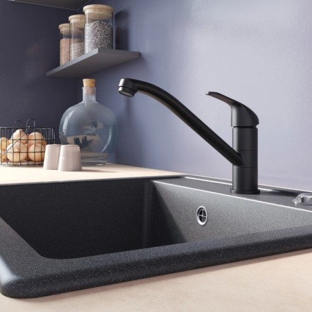 MILARDO MEAL M02BLR0M05 kitchen mixer, pour 216 mm, black matte-1