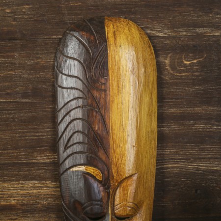 Mask wall tree "Aboriginal darkness/light" 3x18x50 cm-2