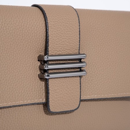 Bag-clate on magnet, long belt, beige color-3