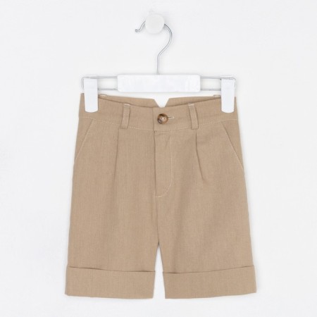 Shorts for the boy Minaku: Casual Collection Beige color, height 152-7