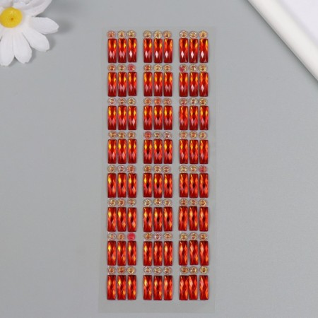 Stick plastic rhinestones "Rectangular crystals" mix 21.5x7 cm-2