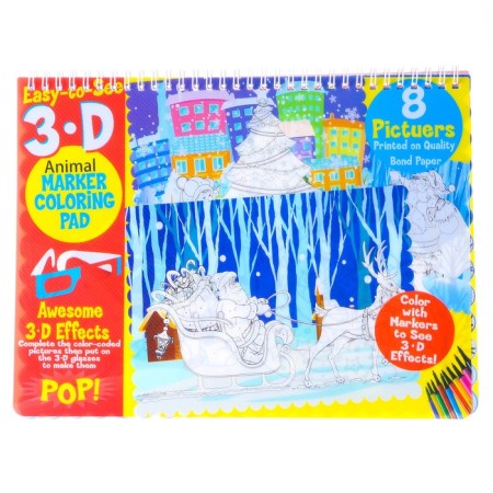 Collecting book New Year's "New Year" Flomasters 12 centers, 3D glasses, water bottle-2