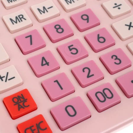Large desktop calculator, 12-bit, Skainer SK-555PK, 2 power, 2 memory, 155 x 205 x 35 mm, pink-3