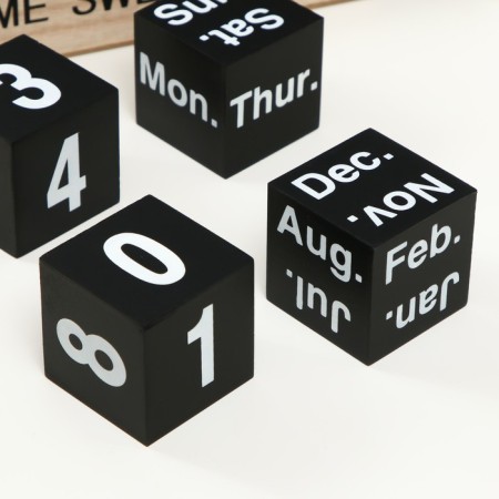 Souvenir wood desktop calendar "Home calendar" black 26x8.5x10.3 cm-2