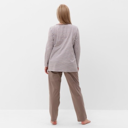 Female "Heart" set (longshit, trousers), light gray color, size 52-3