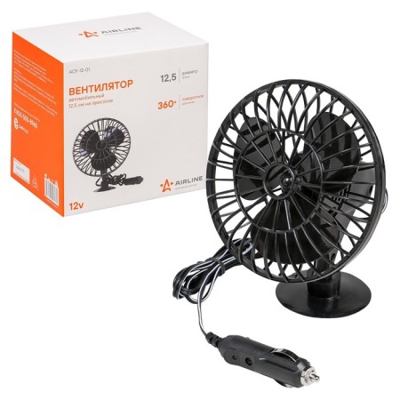 Fan 12.5 cm on a suction cup plastic 12V AIROLINE ACF-12-01