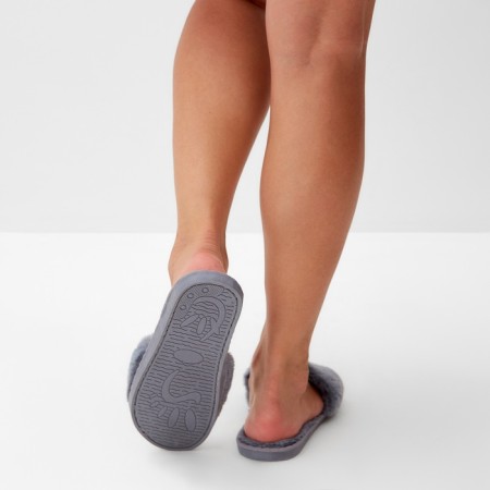 Women's slippers with an open nose size 40-41, the color is gray-7