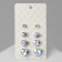 Pusets 4 pairs of "romance" heart, white-radiant color in silver