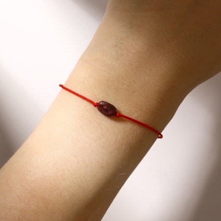 Bracelet of desires "tourmaline" on a red thread, the length is regulated-2