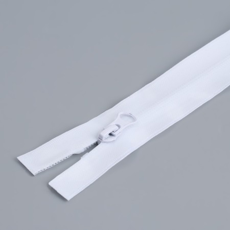 Lightning "Spiral", No. 7, detachable, waterproof, automatic lock, 60 cm, white color-1