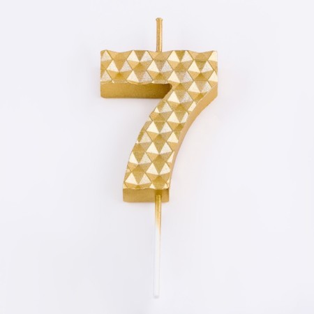 Candle in the cake on the skewer "Sot", the number is 7, 7 cm, gold-2