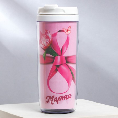 Thermost man with the insert "March 8" 350 ml