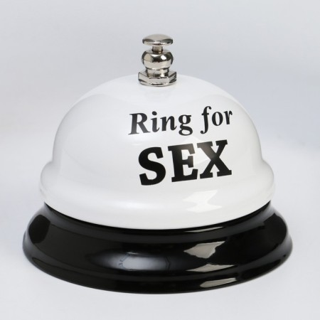 Table Bell "Ring for a Sex", 7.5 x 7.5 x 6 cm, white-1