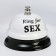 Table Bell "Ring for a Sex", 7.5 x 7.5 x 6 cm, white