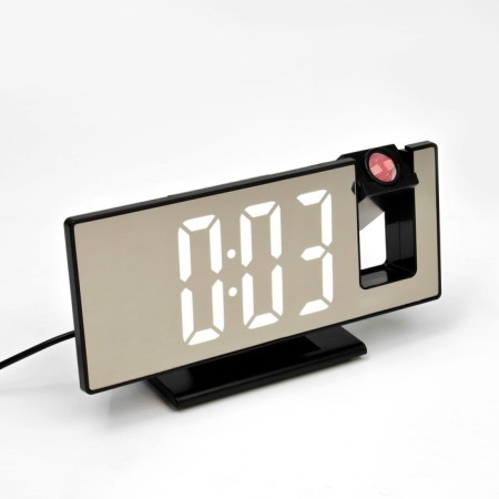 Clock - Electronic desk an alarm clock with a projection on the ceiling, thermometer, calendar, USB-1