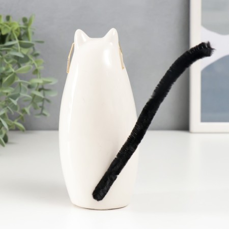 Souvenir Ceramics "Cat with glasses with a curly tummy" 6.2x5.8x14 cm-2