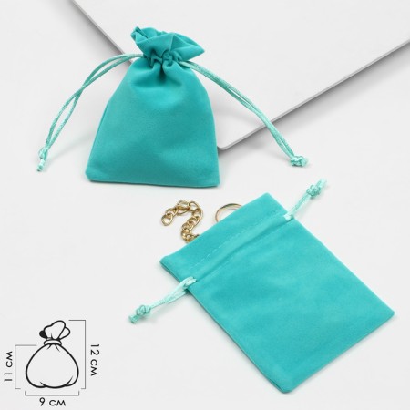 Velvet bag "Classics", 9 × 12, tiffany color-1