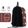 School backpack from lightning textiles, external pocket, brown color