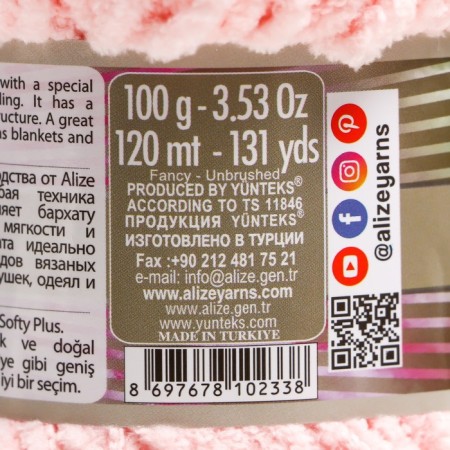 Yarn "Softy Plus" 100% micropoliester 120m/100g (340 St. Pink)-3