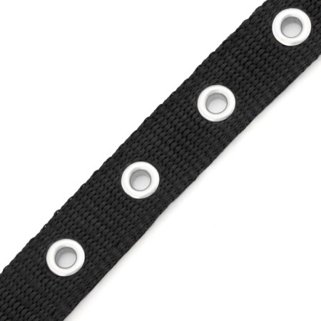 Collar "comfort" combined (polyester, artificial leather), 45 x 2 cm, Osh 33-39 cm, black 60-6