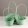 A set of baskets of 3 pcs, d21x10xh36cm, green, bamboo