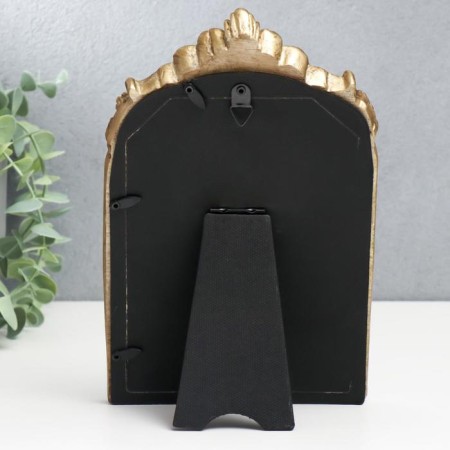 Photo frame Polystone 10x15 cm "Arca" Elevated gold 23x14.5x2 cm-3
