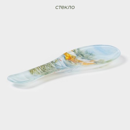Glass stand under a spoon of the new year, 21.5 × 7.5 × 1.5 cm-1