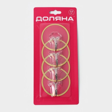 Hooks self -adhesive delaw Gold, 4 pcs, 6 × 6 × 2 cm, transparent-5
