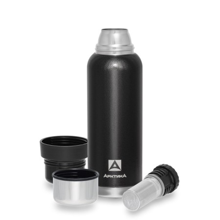 Thermos "Arctic", 1.2 l, with a strain, retains heat 32 hours, black-1