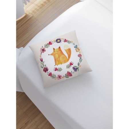 Decorative pillowcase "Fox in flowers", on lightning, size 45x45 cm-1