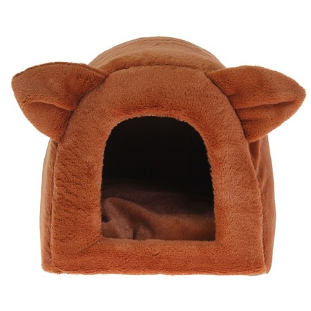 House "Mink" for animals, 28 x 28 x 35 cm, plush, mix of flowers-1