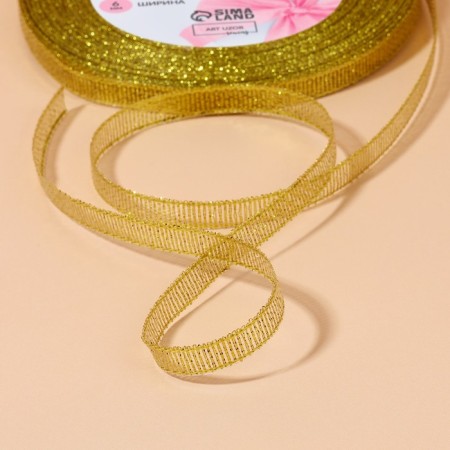 Brocade tape, 6 mm, 23 ± 1 m, gold color-3