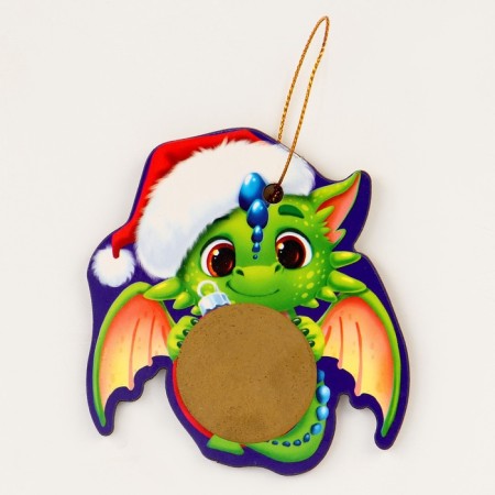 Suspension New Year's Wooden "Dragon" with a scretch-layer-1