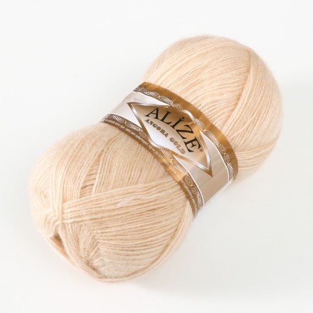 Yarn "Angora Gold" 20% wool, 80% acrylic 550m/100g (67 milk. Beige)-1