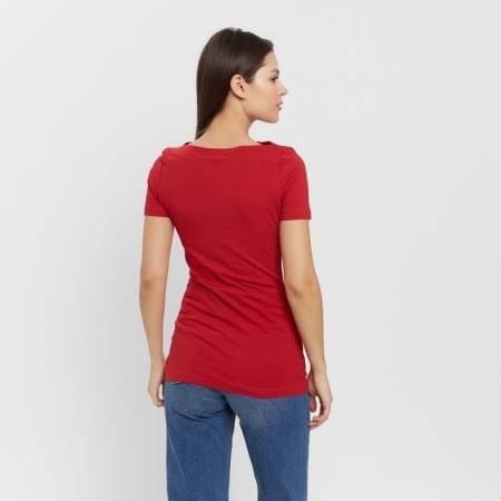 Women's T-shirt with a neckline Minaku Slim Fit: Red color, pr 42-1