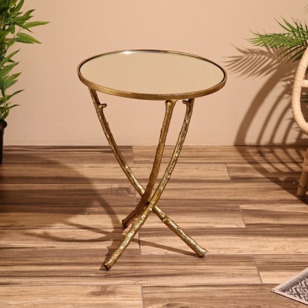 Coffee table 46x46x60 cm, aluminum, glass