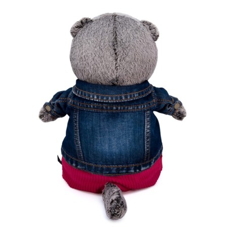 Soft toy "Basik in a jeans jacket and raspberry pants", 30 cm-7