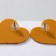 Acryl Earrings "Heart" Tiger, Black-Orange color