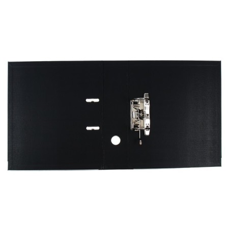 A4, 75 mm, Lamark, PVC, double-sided coating, metal edging, pocket for a spine, collected, black/black-4