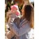 A cap on ties with ears children's amababy pure love Bear, with a lining, size 44-46 cm, pink color
