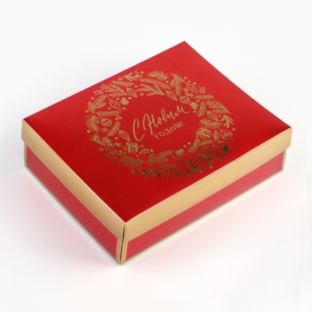 Folding box "New Year's Wreath", 21 x 15 x 7 cm, New Year-1