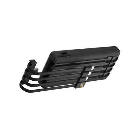 External BYZ W79, 10,000 mAh, Type-C, USB, 2 A, display, cable 4, display, black-3