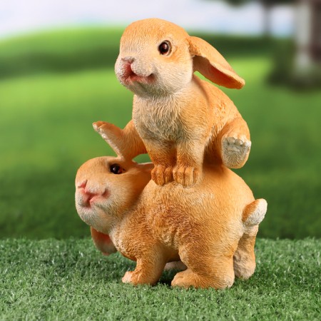 Garden figure "Bunny jumpers" 9x13x19cm-1