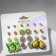 Set of earrings 12 pairs "Yummy" dinosaurus and avocado, colored in gold