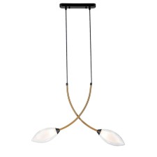 Suspended Indigo, 13001/2p Black. 2x25W, G9, 620x90x425/1960 mm, matte white color