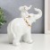 Souvenir Ceramics "White Elephant Golden Ears with Elephant" 12x13x6.3 cm