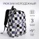 Youth backpack from textiles, 3 pockets, gray/black color