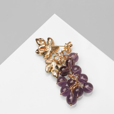 Brooch "Grapes" Brush, Pudylet-green color in gold-2