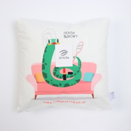 Case on the pillow of Ethel Lara and NG 40x40 cm, velor-6